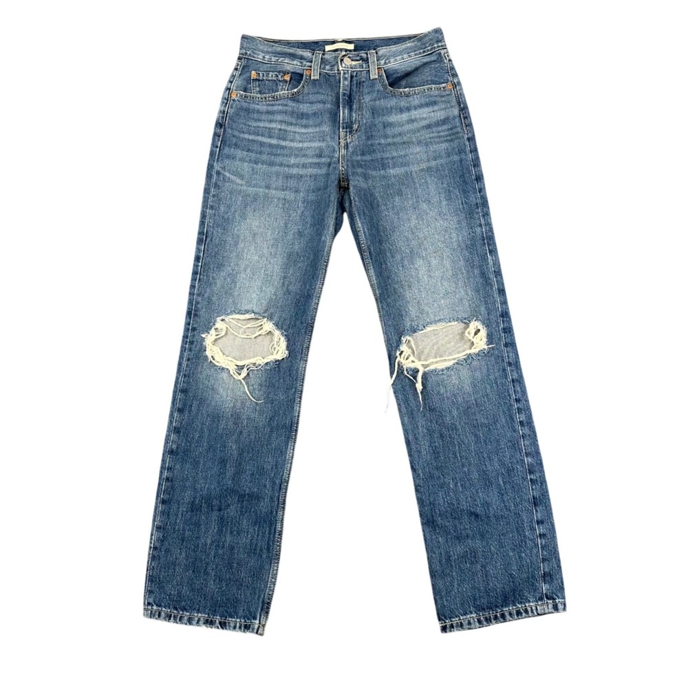 Levi's Low Pro Straight Jeans Womens Size 27 Relaxed Straight Leg Blue Denim